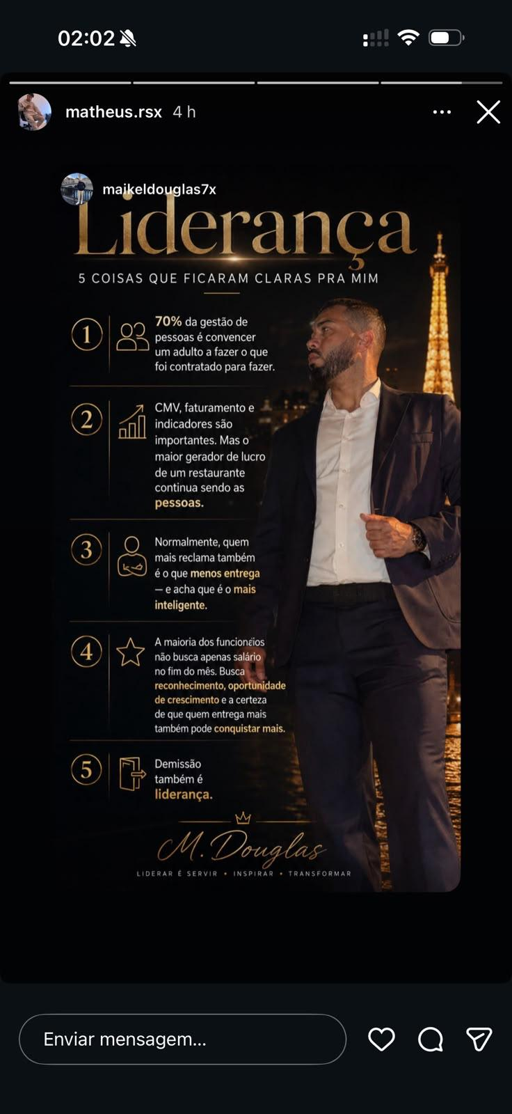 70% da gestão é convencer o certo a fazer o certo.